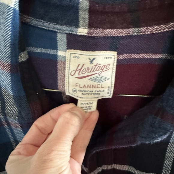 Flannel button shirt. American Eagle size M - Picture 2 of 2